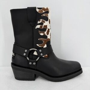 Harley-Davidson Women's Black Leather Western Cowgirl Harness Boots 9M NWOB
